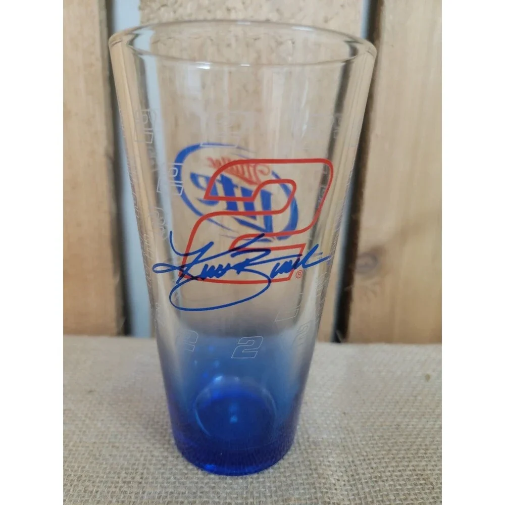 Miller Lite Beer Nascar Racing #2 Kurt Busch Heavy Pint Glass MINT CONDITION